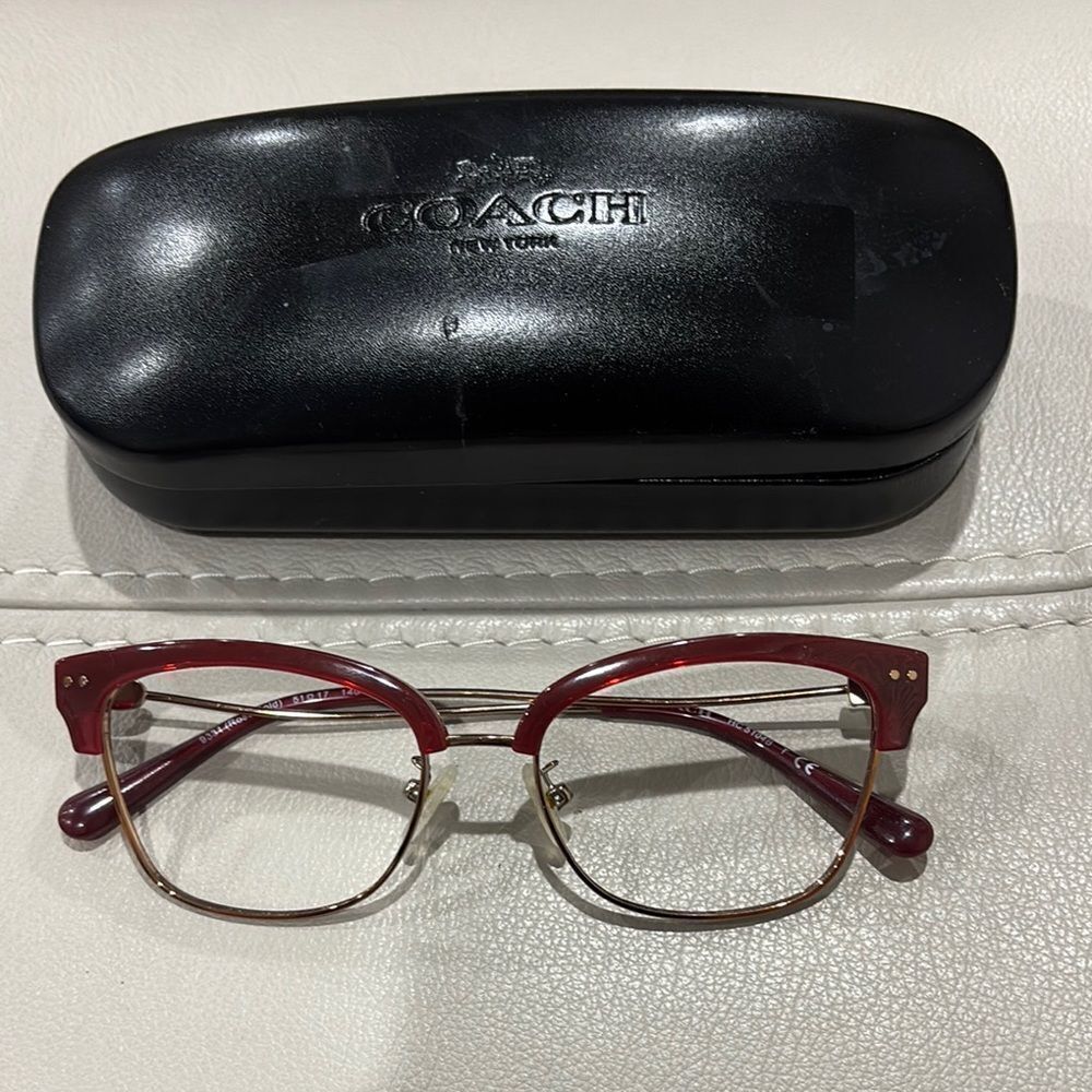 COACH HC5104B 9331 Burgundy Rose Gold Womens Cat Eye Eyeglasses 51-17-140 - Picture 1 of 6